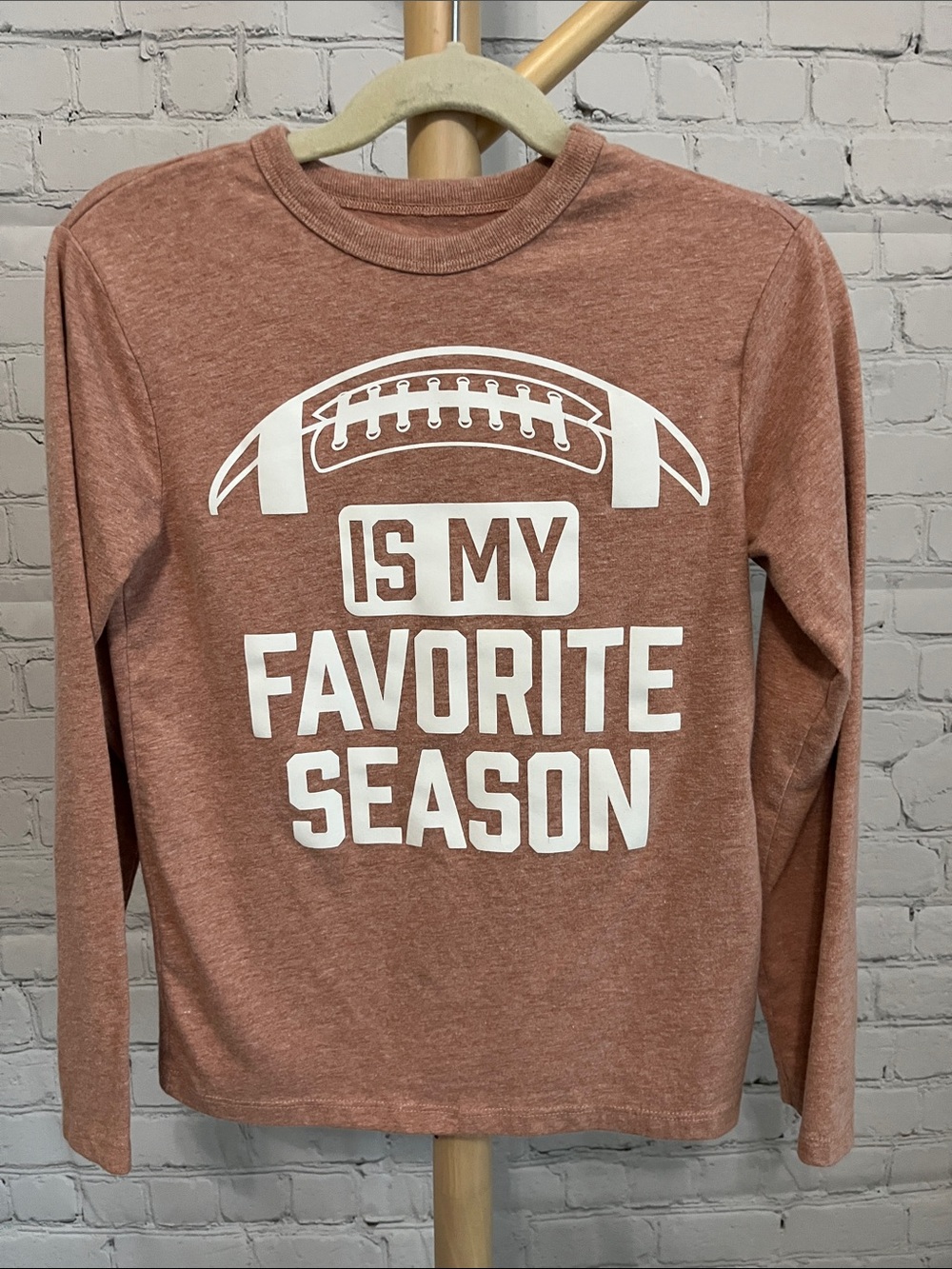⭐️⭐️ PICK 5 / $20 PLACE Kids Long-Sleeve Football Graphic Tee - Rust